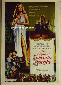 u101 NIGHTS OF LUCRETIA BORGIA Pakistani movie poster '60 Lee