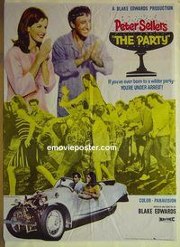 u117 PARTY Pakistani movie poster '68 Peter Sellers, Blake Edwards