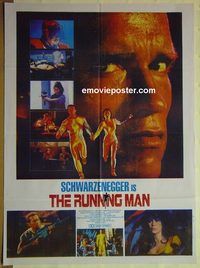 u143 RUNNING MAN Pakistani movie poster '87 Schwarzenegger