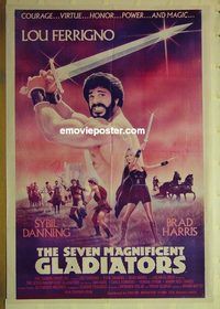 u158 SEVEN MAGNIFICENT GLADIATORS Pakistani movie poster '83 Ferrigno