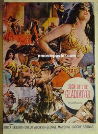 u170 SIGN OF THE GLADIATOR Pakistani movie poster '59 Anita Ekberg