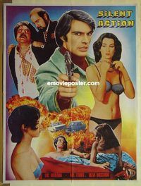 u171 SILENT ACTION Pakistani movie poster '75 Luc Merenda, Mel Ferrer