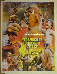u197 STRANDED IN DINOSAUR VALLEY Pakistani movie poster '85 cannibals!