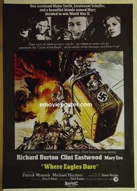 u259 WHERE EAGLES DARE Pakistani movie poster '68 Eastwood, Burton