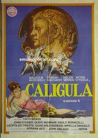 t425 CALIGULA Spanish movie poster '80 Malcolm McDowell, Guccione