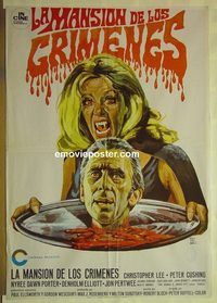 t436 HOUSE THAT DRIPPED BLOOD Spanish movie poster '71 Christopher Lee