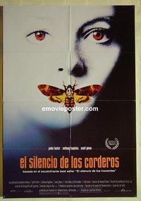 t449 SILENCE OF THE LAMBS Spanish movie poster '90 Anthony Hopkins