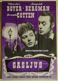 t366 GASLIGHT Swedish movie poster '44 Bergman, Cotten, Boyer