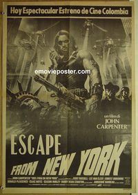 v032 ESCAPE FROM NEW YORK Colombian movie poster '81 Kurt Russell