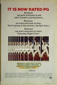 v024 SATURDAY NIGHT FEVER 'PG' one-sheet movie poster R1979 John Travolta