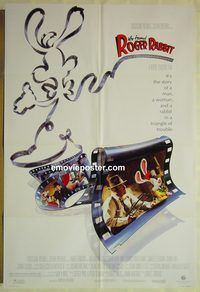 v030 WHO FRAMED ROGER RABBIT one-sheet movie poster '88 classic animation!