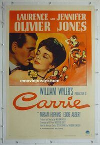y320 CARRIE linen one-sheet movie poster '52 Olivier, Jen Jones