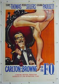 y047 CARLTON-BROWNE OF THE F.O. linen English one-sheet movie poster '59