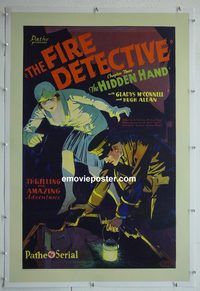 y345 FIRE DETECTIVE linen Chap 3 one-sheet movie poster '29 adventure serial!