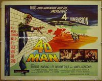 z016 4D MAN half-sheet movie poster '59 Robert Lansing, Lee Meriwether