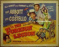 z019 ABBOTT & COSTELLO IN THE FOREIGN LEGION half-sheet movie poster '50