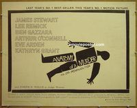 z037 ANATOMY OF A MURDER half-sheet movie poster '59 James Stewart