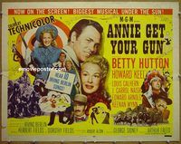 z044 ANNIE GET YOUR GUN half-sheet movie poster '50 Betty Hutton, Keel