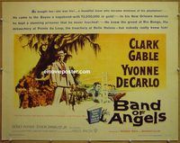 z061 BAND OF ANGELS half-sheet movie poster '57 Gable, De Carlo