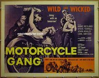 z007 MOTORCYCLE GANG half-sheet movie poster '57 biker classic!
