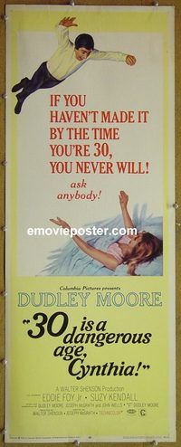 a007 30 IS A DANGEROUS AGE CYNTHIA insert movie poster '68 Dudley Moore