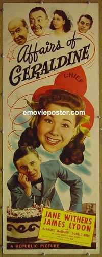 a020 AFFAIRS OF GERALDINE insert movie poster '46 Jane Withers