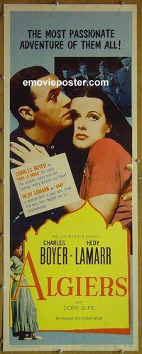 a024 ALGIERS insert movie poster R53 Boyer, Hedy Lamarr