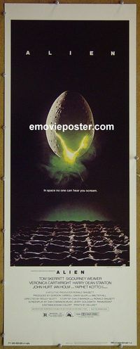 a028 ALIEN REPRO insert movie poster '79 Sigourney Weaver, sci-fi!
