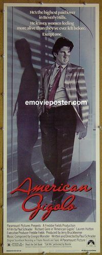 a034 AMERICAN GIGOLO insert movie poster '80 Richard Gere