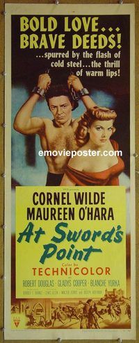 a052 AT SWORD'S POINT insert movie poster '52 Cornel Wilde, O'Hara