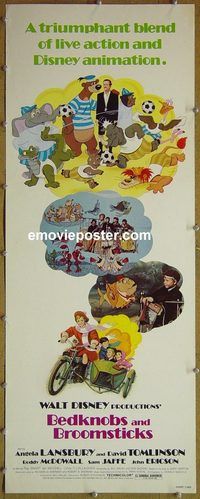 a077 BEDKNOBS & BROOMSTICKS insert movie poster '71 Disney