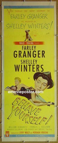 a079 BEHAVE YOURSELF insert movie poster '51 Granger, Winters