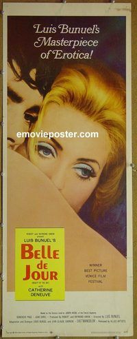 a080 BELLE DE JOUR insert movie poster '68 Catherine Deneuve