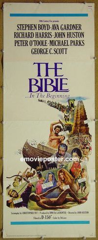 a087 BIBLE insert movie poster '67 John Huston, Stephen Boyd