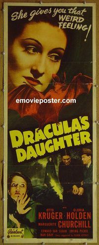 a249 DRACULA'S DAUGHTER insert movie poster R49 Universal