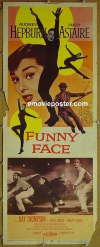 a317 FUNNY FACE insert movie poster '57 Audrey Hepburn, Astaire