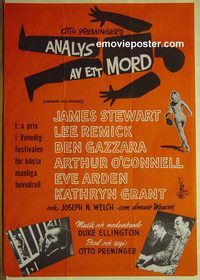 c233 ANATOMY OF A MURDER Swedish movie poster '59 Jimmy Stewart