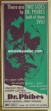 c151 ABOMINABLE DR PHIBES Australian daybill movie poster '71 Vincent Price