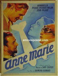 c193 ANNE-MARIE French movie poster R40s cool airplane art!