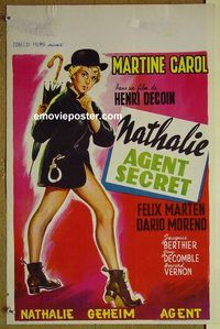 c496b ATOMIC AGENT Belgian movie poster '59 sexy Martine Carol!