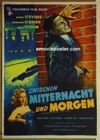 c383 BETWEEN MIDNIGHT & DAWN German movie poster '50 Stevens, O'Brien