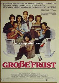 c384 BIG CHILL German movie poster '83 Glenn Close, Hurt, Kevin Kline