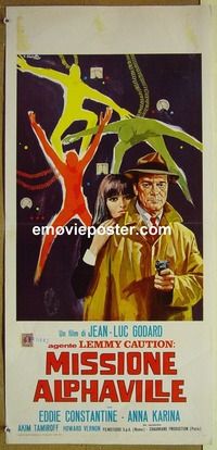 c324 ALPHAVILLE Italian locandina movie poster '65 Jean-Luc Godard