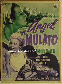 c287 ANGELO Mexican movie poster '49 Mulatto WW2, Caballero art!
