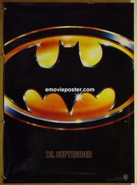 c186 BATMAN teaser Scandanavian movie poster '89 Michael Keaton
