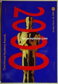 c081 72ND ANNUAL ACADEMY AWARDS 1sh '00 cool Oscar trophy design!