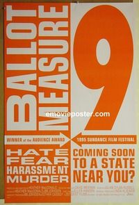 c085 BALLOT MEASURE 9 one-sheet movie poster '95 gay politics!