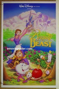 c032 BEAUTY & THE BEAST special movie poster '91 Walt Disney