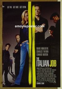 c005 ITALIAN JOB advance special movie poster '03 sexy Theron