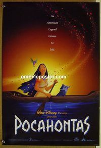 c047 POCAHONTAS special movie poster '95 Walt Disney cartoon!